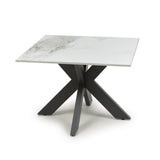 Regent White Ceramic Marble Lamp End Table
