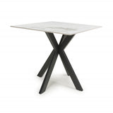 Regent 80cm White Ceramic Marble Dining Table