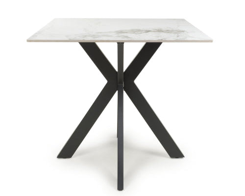 Nova 80cm White Ceramic Marble Dining Table