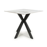 Regent 80cm White Ceramic Marble Dining Table