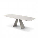 Carletti 160-240cm Italian Cream & Beige Travertine Ceramic Marble Side Extending Dining Table With Chairs