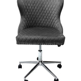 Valentino Grey Velvet Office Chair-Esme Furnishings