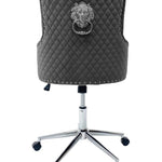 Majestic Grey Velvet Office Chair-Esme Furnishings