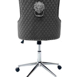 Majestic Grey Velvet Office Chair-Esme Furnishings