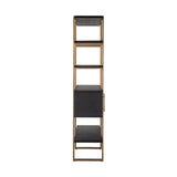 Richmond Interiors Cambon Gold Stainless Steel Bookcase with Dark Coffee 4 Door Cabinet