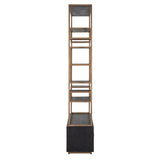 Richmond Interiors Hunter Black Oak and Gold 2 Drawer Display Unit