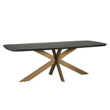 Richmond Interiors Cambon Dark Coffee Oak Danish Oval Dining Table with Brushed Base