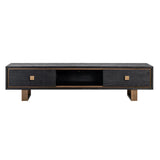 Richmond Interiors Hunter Black Oak and Gold 2 Drawer TV Unit