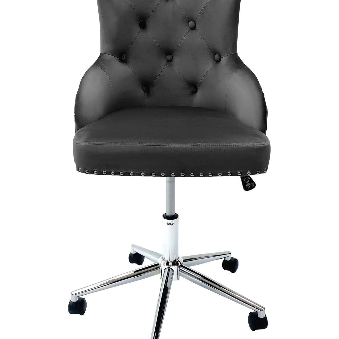 Majestic Grey Velvet Office Chair-Esme Furnishings