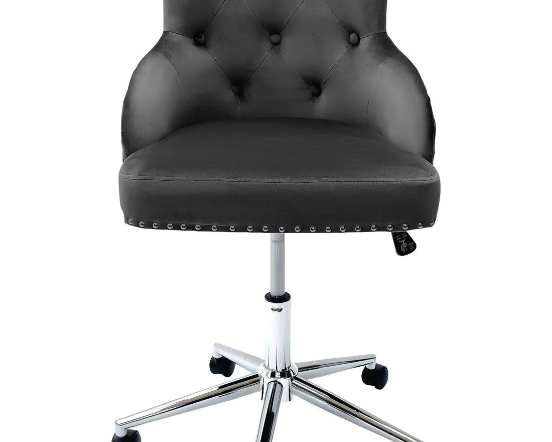 Majestic Grey Velvet Office Chair-Esme Furnishings