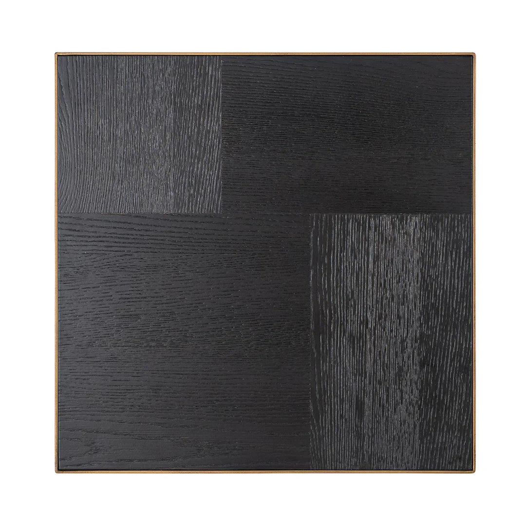 Richmond Interiors Cambon Square End Table with Black Oak Wood Top