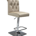 Sophia Mink Quilted Lion Knockerback Plush Velvet Bar Stool-Esme Furnishings