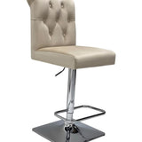 Sophia Mink Quilted Lion Knockerback Plush Velvet Bar Stool-Esme Furnishings
