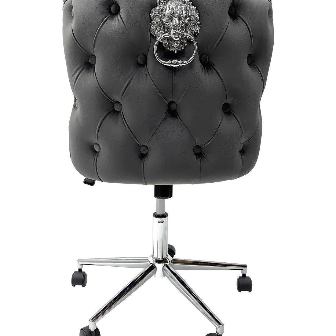 Valentino Grey Velvet Office Chair-Esme Furnishings