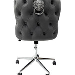 Valentino Grey Velvet Office Chair-Esme Furnishings