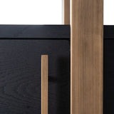 Richmond Interiors Cambon Gold Stainless Steel Bookcase with Dark Coffee 4 Door Cabinet