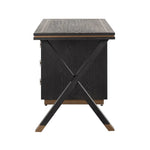 Hunter Black Oak and Gold 3 Drawer Desk-Belmont Interiors