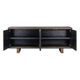Richmond Interiors Hunter Black Oak and Gold 4 Door Sideboard