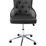 Majestic Grey Velvet Office Chair-Esme Furnishings