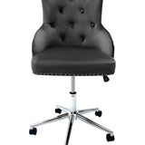 Majestic Grey Velvet Office Chair-Esme Furnishings