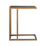 Richmond Interiors Blackbone Black Oak and Brass Sofa Side Table