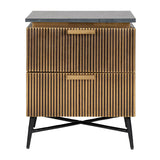 Richmond Ironville Golden 2 Drawer Bedside Cabinet-Belmont Interiors
