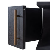 Richmond Interiors Cambon Gold Stainless Steel Bookcase with Dark Coffee 4 Door Cabinet