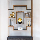 Richmond Interiors Hunter Black Oak and Gold 2 Drawer Display Unit