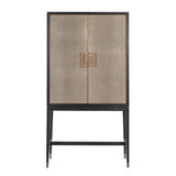 Richmond Interiors Bloomville Shagreen Faux Leather 2 Door Bar Cabinet
