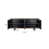 Richmond Interiors Hunter Black Oak and Gold 4 Door Sideboard