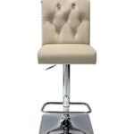 Sophia Mink Quilted Lion Knockerback Plush Velvet Bar Stool-Esme Furnishings