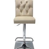 Sophia Mink Quilted Lion Knockerback Plush Velvet Bar Stool-Esme Furnishings