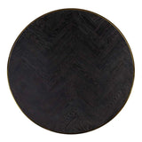 Richmond Interiors Blackbone Black Oak and Gold Round Coffee Table (Set of 2)