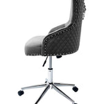 Majestic Grey Velvet Office Chair-Esme Furnishings