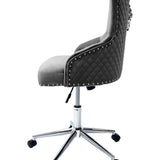 Majestic Grey Velvet Office Chair-Esme Furnishings