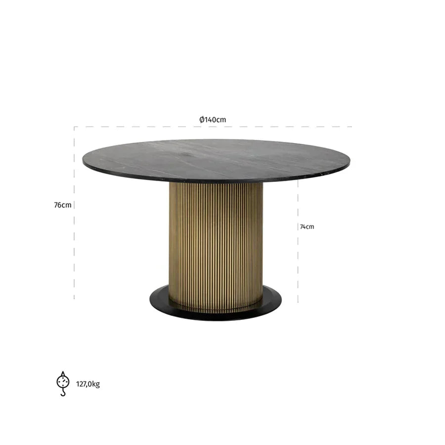 Richmond Interiors Ironville Dining Table – 140cm - Belmont Interiors.