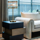 Richmond Interiors Cambon Layered End Table with Black Oak Wood Top
