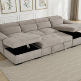 Alaya U-Shape Biege Sofabed