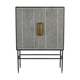 Libra Interiors Delaney Bone Inlay Drinks Cabinet - Black