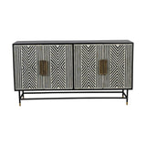 Libra Interiors Delaney Bone Inlay Four Door Buffet Cabinet - Black