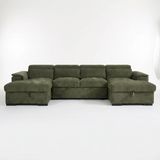 Alaya Sofabed Green U Shape Corner