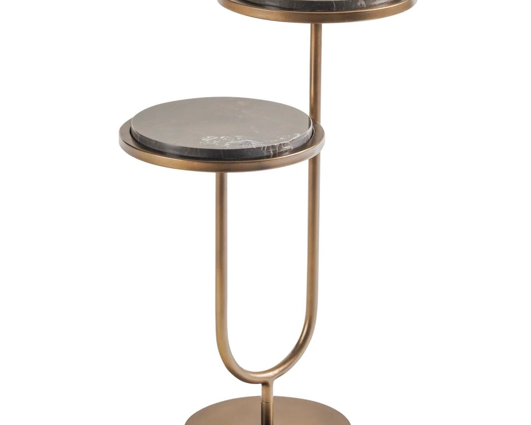 Libra Interiors Marco Accent Table - Royal Gold Marble