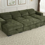 Alaya Sofabed Green U Shape Corner
