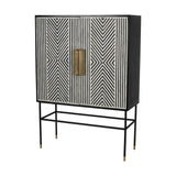 Libra Interiors Delaney Bone Inlay Drinks Cabinet - Black