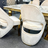 Ariana 160cm White & Gold Dining Table Set with Santo Chairs