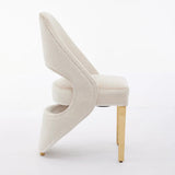 Ariana 180cm White & Gold Dining Table Set with Santo Chairs