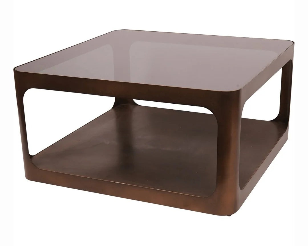Libra Interiors Thorpe Square Rectangular Coffee Table - Metal & Glass