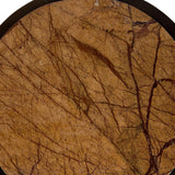 Libra Interiors Iota Accent Table - Forest Brown Marble & Gold