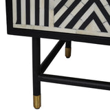 Libra Interiors Delaney Bone Inlay Four Door Buffet Cabinet - Black