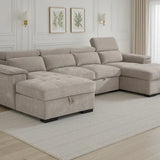 Alaya U-Shape Biege Sofabed
